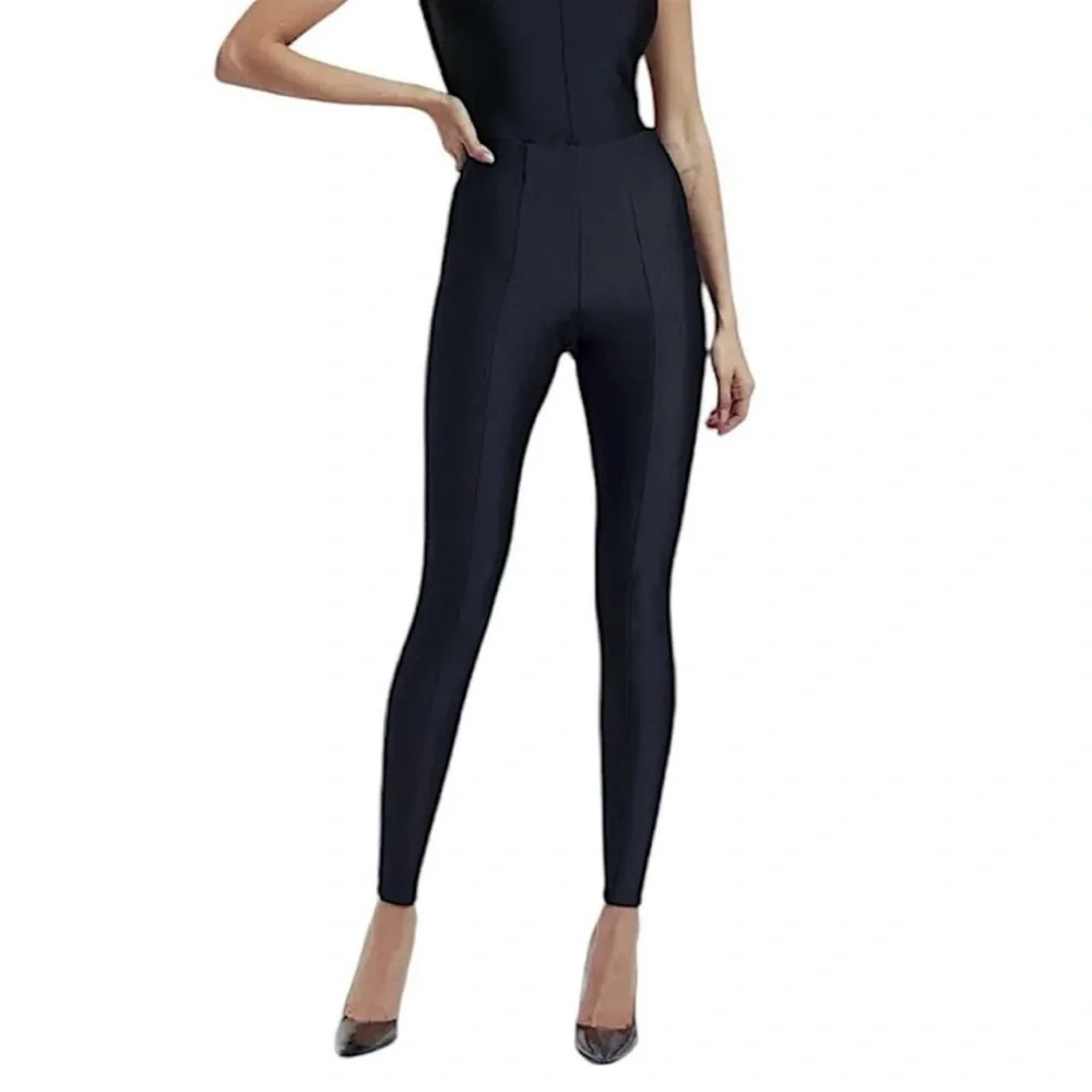 Good American The High Shine Black Leggings Skinny Cocktail Party - Picture 7 of 11